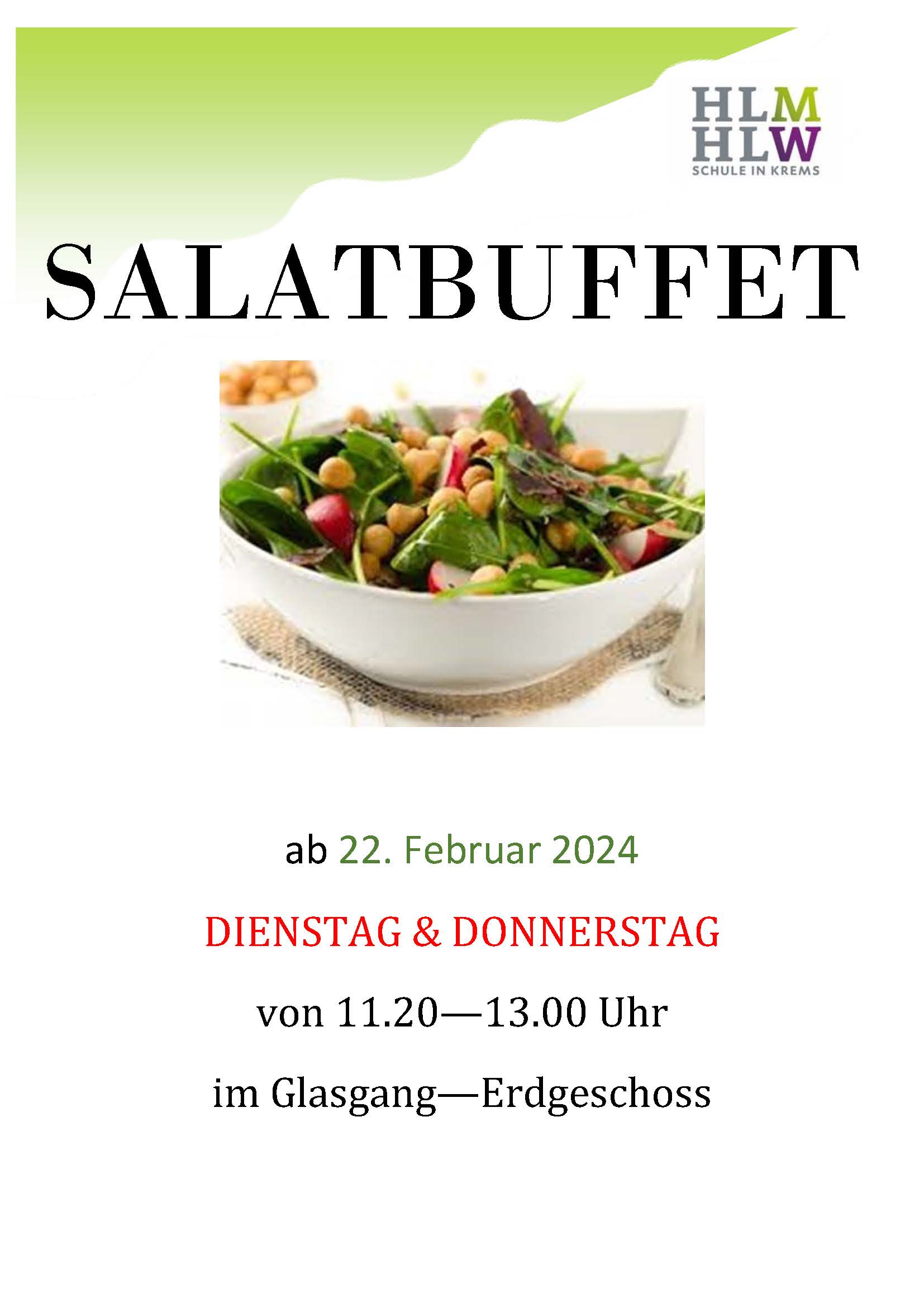 Salatbuffet Plakat 2 Tage