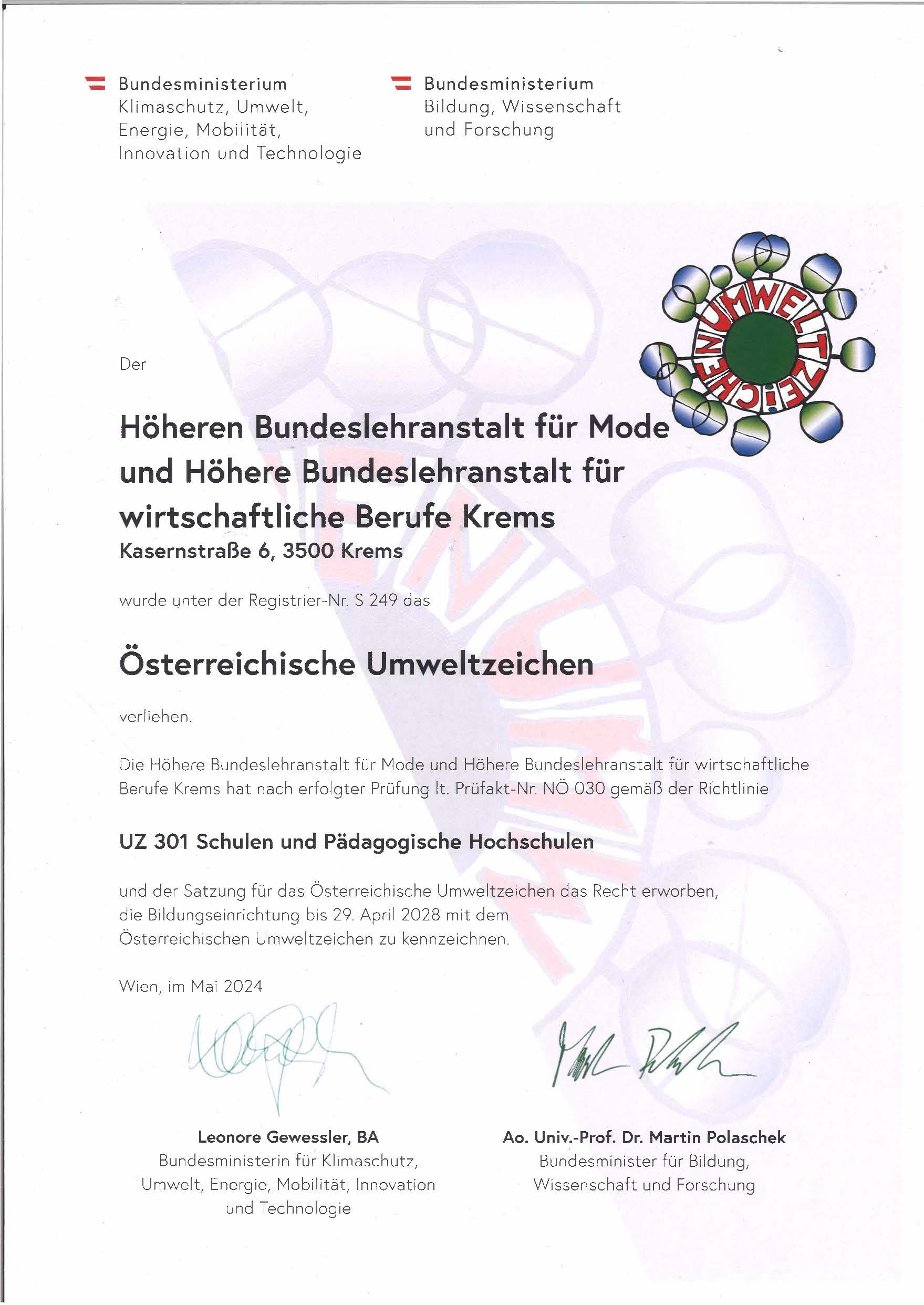 Dekret Umweltzeichen